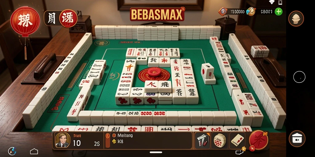Tampilan gameplay Mahjong yang seru di BEBASMAX.