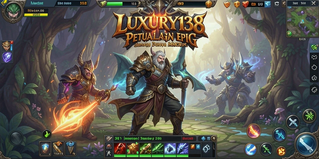 Tampilan gameplay LUXURY138 yang epik dalam dunia MMORPG.