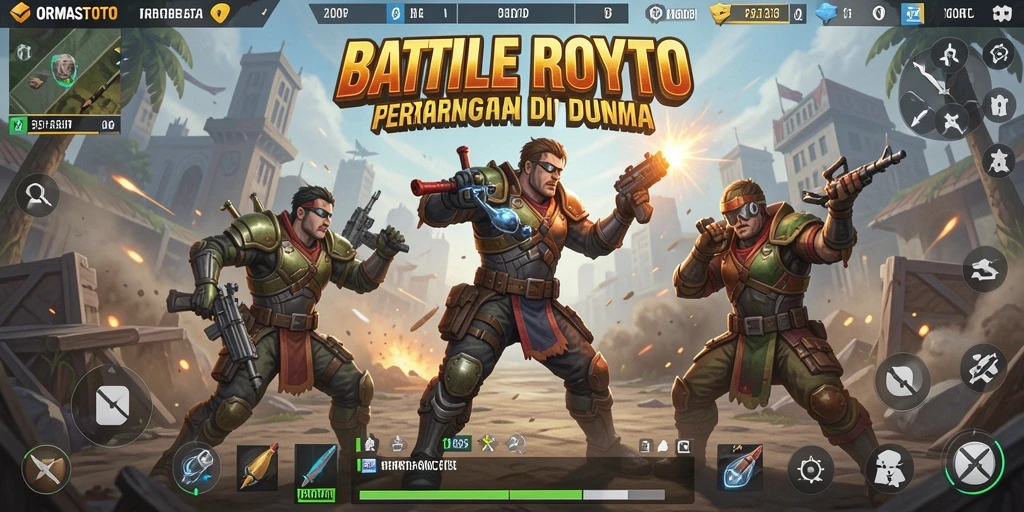 Gambaran seru gameplay Battle Royale di ORMASTOTO.