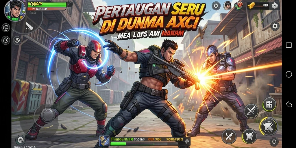 Skrinsut gameplay QQRP saat pertarungan seru berlangsung.