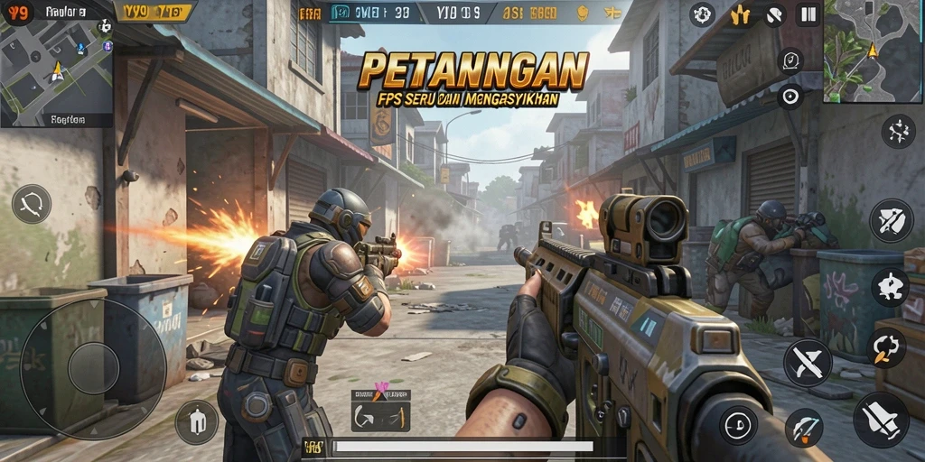Tangkapan layar permainan Y89 menampilkan aksi tembak-tembakan yang mendebarkan di battlefield.